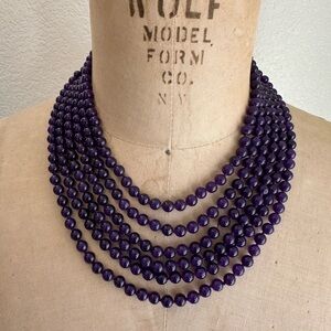 Vintage Amethyst Purple Beaded Necklace
